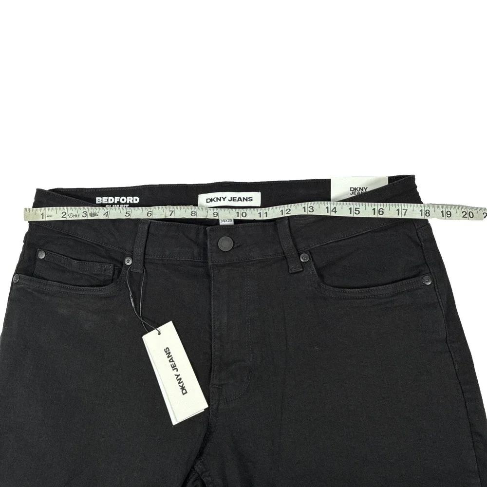 New Mens DKNY Jeans Bedford Slim Black Denim Size 34x29 NWT $79